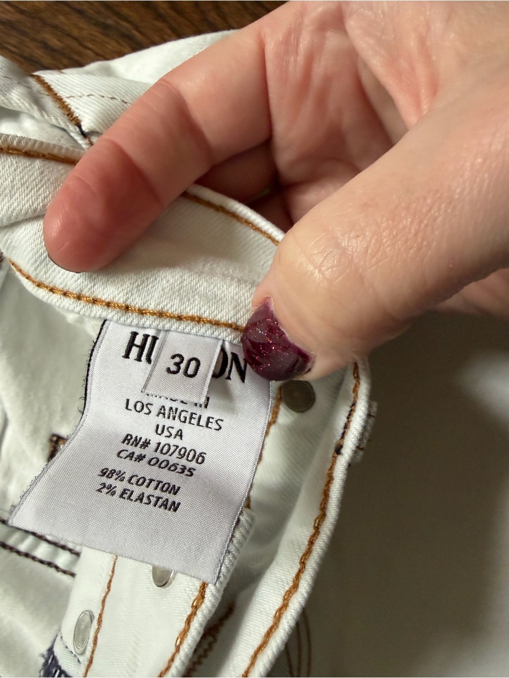 Hudson Jeans White Slim Sartor Denim - Picture 4 of 7
